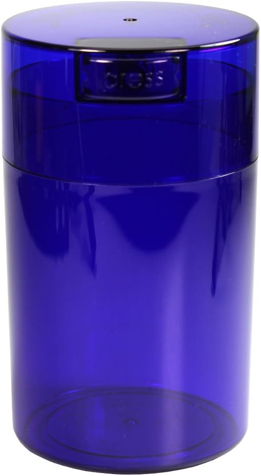 Tightvac 1 oz to 6 ounce - Patented Airtight Container | Multi-use Vacuum Container Works as Smell Proof Containers for Herbs and Dry Goods. Blue Tint