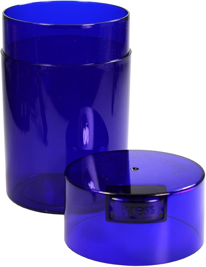 Tightvac 1 oz to 6 ounce - Patented Airtight Container | Multi-use Vacuum Container Works as Smell Proof Containers for Herbs and Dry Goods. Blue Tint