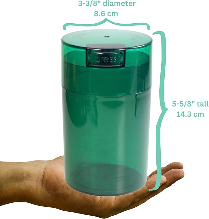 Tightvac - 1 to 6 oz Vacuum Sealed Storage Container, Green Tint