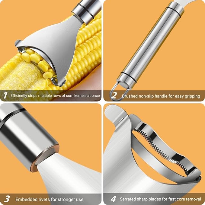 (3Pcs) Corn Cob Peeler, Corn Stripper, Corn Holder, Corn Peeler for Corn on the Cob, Corn Cob Stripper Tool, Efficient Design Perfect for Dining Enthusiasts