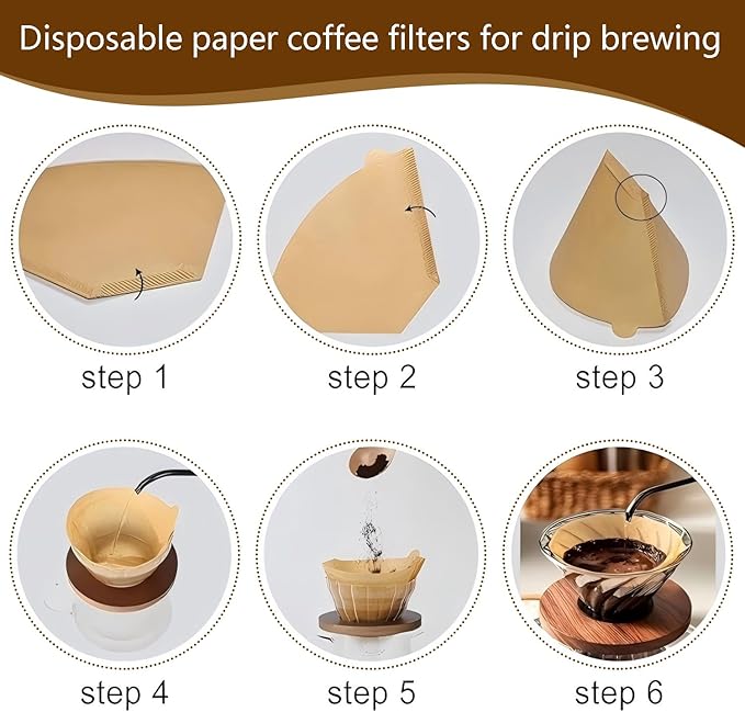 #4 Cone Coffee Filters,100 Count Disposable Coffee Paper Filters,Unbleached Cone Filters 8-12 Cup, Filters For Pour Over and Drip Coffee Maker (100, #04)