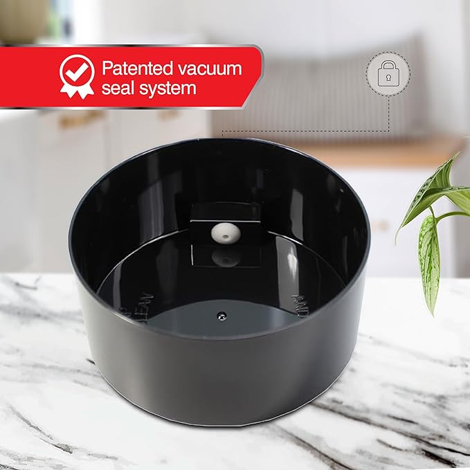 Tightvac 1 oz to 6 ounce - Patented Airtight Container | Multi-use Vacuum Container Works as Smell Proof Containers for Herbs and Dry Goods. Black Cap and Clear Body