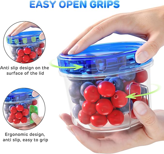 Freezer Storage Containers, [12 Pack-16 Oz] Airtight Plastic Food Storage Containers with Twist Top Lids, Soup, Meal Prep Containers | BPA Free | Stackable | Leakproof