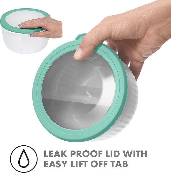 Oggi Set of 4 Prep, Store & Serve Plastic Bowls - w/See-Thru Lids- Dishwasher, Microwave & Freezer Safe, (0.7, 1.4, 2.6, 4 Quarts) - Multicolor