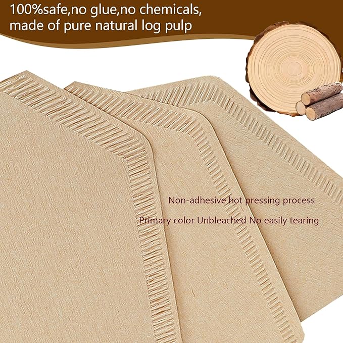 #4 Cone Coffee Filters,100 Count Disposable Coffee Paper Filters,Unbleached Cone Filters 8-12 Cup, Filters For Pour Over and Drip Coffee Maker (100, #04)